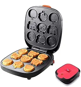 RHYDON Waffle Maker - Kids Waffle Maker and Mini Pancake Maker with 9 Fun Animal Face Waffle Maker Shapes - Easy to Use Non-Stick Electric Griddle Mini Waffle Maker