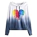 Produktbild Floweworld Damen Gedruckt Pullover Mode Farbverlauf mit Langen Ärmeln Pullover Pullover Beiläufiges Sweatshirt Blusen Casual Tops Bluse