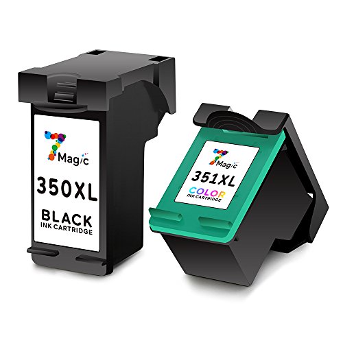 7Magic Cartucho Remanufacturado de Tinta HP 350 351 XL  1 Negro y 1 Tr  -colour  de Alta Capacidad Compatible con HP photosmart C4280 C5280 C4585 C4472 C4340 C4380 Deskjet D4260 D4200 D4300 Officejet J5730 J5780 J6415 de Impresora