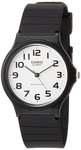 CASIO 2729 MQ-24-7B - Reloj Caballero Cuarzo Correa Caucho Negro dial Blanco