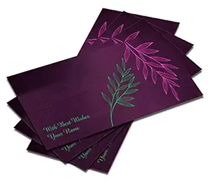 Brown Cloud Customised Exclusive Designer Satin Purple Shagun/Money/Gift Envelope/Cover/Lifafa for Gift/Festival with Personalized Text Message/Name/Photo - (Pack of 10)