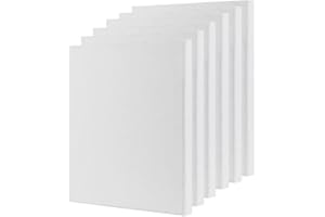 M.J COMFY-LIFE 6-Pack Stretched Canvas Set - 30x40cm 100% Cotton Primed White Painting Canvases for Acrylic, Oil & Watercolor - Ready-to-Use Artist Canvas Boards for Beginners & Professionals (6)