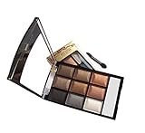 LyDia 9 Colours Diamond Smoky Shimmer EyeShadow Palette Makeup Kit Black/White Highlight/Brown/Silver/Gold 8846-08