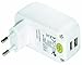 Produktbild Transmedia Stecker-Netzteil 2x1000 mA Out: 2x USB 100-240V / 5V, hochglanz weiß NE2USBWL