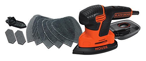 Black+Decker 120W Dreieckschleifer Mouse, Schleifmaschine, Klett-Fix, Staubfangbehälter inkl. Mikrofilter, kraftvolles Abschleifen, ergonomisches Design, passend für schwer zugängliche Stellen, KA2500K - 4