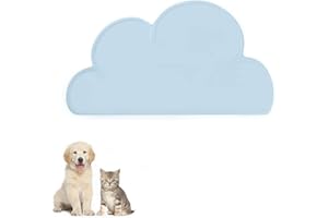 FANJIANG Tappetini Sottociotola per Cani/Gatti, Tappetino per Ciotola di Cibo Antiscivolo per Animali,Perfetto per Proteggere Il Pavimento da Liquidi (Blu)