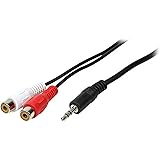 LogiLink CA1047 Audio Kabel, 1x 3,5mm Male zu 2X Cinch Female, 0,2m