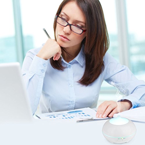 Aroma Diffuser, MaxTronic 150ML ätherisches Öl Diffusor Mini Elektro Ultraschall Luftbefeuchter mit kühlem Nebel Aromatherapie mit 7 farbenwechselnde LED Licht, automatisch Zeitgeber, Wasserlos automatische Abschaltung und Flüsterleise Luftreiniger, Weiß - 8