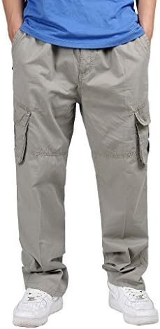 Plus Size Men Pants Cotton Men's Trousers Spring Summer Thin Loose Fertilizer Overalls khaki XL