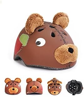 GYwink Cool Children Helmets Bicycle Cartoon Animal Riding Helmet Skate Helmet Outdoor Helmet Roller Skid Helmet(Teddy Bear) for Riding
