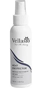 Vellasio Classic Heat Protection Spray For Hair Straightener With Argan Oil, Grapes Seed And Heat Protector Hair Spray . (Classic Collection Hair Spray) White Bottle