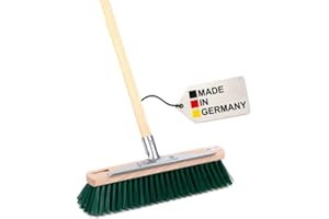 ‎BAWITEC BawiTec Allzweckbesen, 40cm Breit/Lang, mit Kratzleiste/Schabekante und Metall-Stielhalter, Gartenbesen mit Stiel Besenstiel 160cm, Straßenbesen, grüne Borsten, Besen für Garten, Straße usw.