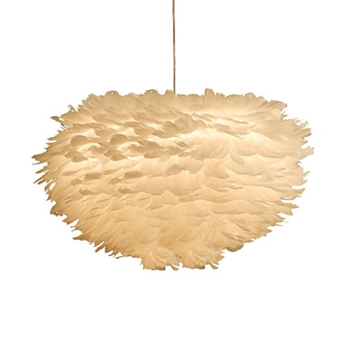 Preisvergleich Produktbild XIXI Moderne weiße Feder Kronleuchter Pendelleuchte für Küche Wohnzimmer Esszimmer Schlafzimmer Dekorative Deckenleuchte; Kreative Pendelleuchte E27 Mdash;,L-32 * 50 cm