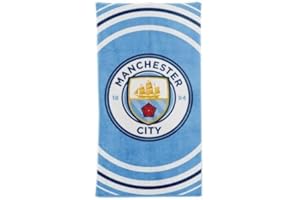MANCHESTER CITY FC Official Pulse Design Towel (One Size) (Blue/White)