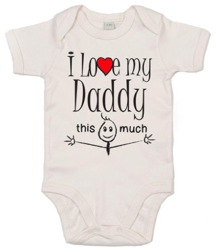 IiE, I love my Daddy this much, Baby Unisex Boy Girl, Bodysuit, 0-3m, White