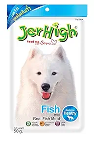 Jerhigh Chicken Dog Treats, Human Grade High Protein Chicken, Fully Digestible Healthy Snack & Training Treat, Free from by-Products & Gluten, Fish 70gm (24 X 70g)