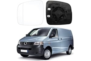 SOEKODU Cristal de Espejo reemplazar para VW T5 2003-2009, Retrovisor Exterior Ajustable Adecuado reemplazar para VW Caddy 2004-2015, Lente de Marcha Atrá (for T5-Lzquierd)