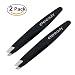 ETEREAUTY Eyebrows Tweezer Slant Stainless Steel Eyebrow Plucking 2 Pieces