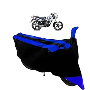 Carigiri Bike Cover for TVS Star Sport (Dust Proof, Scratch Proof, Mirror Pockets, Heavy Buckle [Royal Blue and Black])