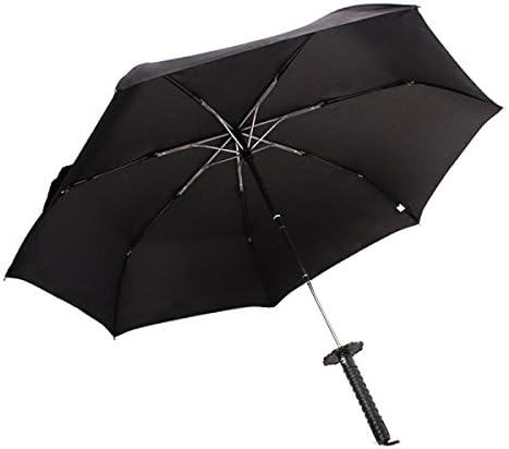 Travel Umbrella Windproof Compact Automatically Open And Close Samurai Sword,Black-55cm-61cm