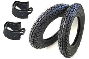 STREETPARTS24 Reifen Schlauch Satz 3,50-10 Zoll passend für Piaggio Vespa Honda Roller – K303A 51J TT mit 90° Ventil