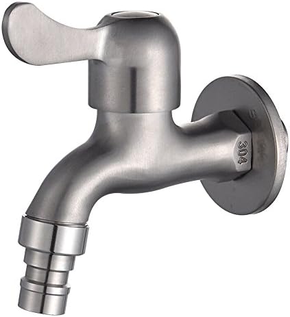 Neilyn Modern Single Cold Mop Pool Washing Machine Faucets Taps 304 Stainless Steel Brushed Single Hole Single Handle Lead-Free Faucet Mixer Tap