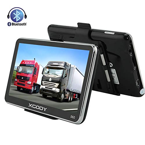 Xgody 560 - Navegador portátil para Coche con Bluetooth, GPS de 5 Pulgadas, Pantalla táctil de 8 GB, 128 MB, RAM FM, MP3, MP4, navegador de Mapa de por Vida, con Parasol (560BT+SC)