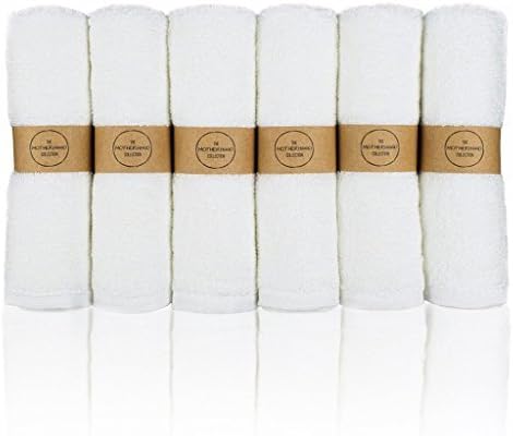 The Motherhood Collection 6 Pack ULTRA SOFT Baby Bath Washcloths, Bamboo Towels, Perfect Baby Gifts | Baby Registry | Baby Travel Bathing Kit, 10"x 10"