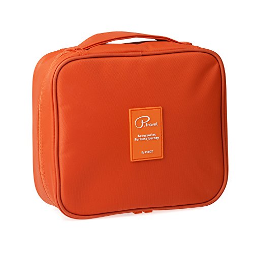 WASSERFESTE REISE-WASCHTASCHE mit Henkel & Aufhänge-Haken Kosmetiktasche Kulturbeutel Organizer Unterwegs gut aussehen und alles wiederfinden Reißverschluss-Netzbeutel Wasserdichter PVC-Tasche gratis