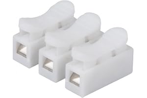 JZK 50 x CH-3 Connecteur Led Dominos ÉLectriques CH3, Rapide Connecteur Ressort Cosses Electriques Kits Bornier à Pince Câble