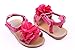 Femizee Infant Toddler Girl Hard Sole Summer Outdoor Sandals First Walking Shoes Peony Flower Red 6-9 Months