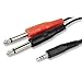 Price comparison product image 3.5mm Stereo Jack Plug to 2 x 6.35mm Mono Audio Cable - 2 Metres