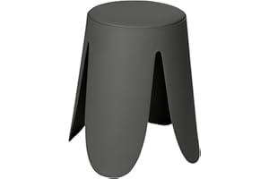 WENKO Badhocker Mod. Comiso, belastbar bis 180 kg, mit gepolsterter Sitzfläche und rutschsicheren Füßen, Ø 44,5 x 46 cm, Grau