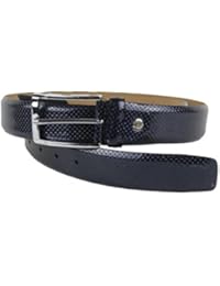 Zerimar Cinturon perforado para hombre confeccionado en piel de alta calidad Color azul marino