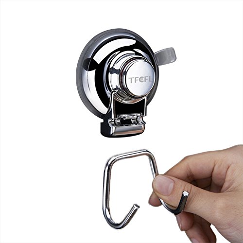 TFCFL Vakuum Saugnapf Haken für Bad Küche Handtuch Hänge-Haken-Bad Handtuch Kleiderhaken Halter Edelstahl - 8
