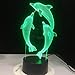 Produktbild 3D Licht Optische Täuschung Nachtlicht Dolphin 7 Farbe USB LED Nachtlichter für Kinderzimmer Wohnkultur 2 Kein Controller