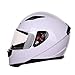 Produktbild Full Face Motorradhelm Street Bike Helm Abnehmbarer Winterschal Teen Adult Helm,Weiß,XL