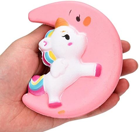 Ba Zha Hei 2018 Newest Slow Rising Squishies Jumbo Squishy Cute Moon Unicorn Scented Cream Slow Rising Squeeze Decompression Toys Key Cell Phone Pendant Strap Gift Home Décor Environmentally PU Slow Rising Simulation Kid Toy Pink (Pink)