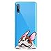Produktbild Jinghuash Kompatibel mit Samsung Galaxy A50 Hülle,Transparent TPU Silikon mit Muster Schutzhülle Ultra Dünn Durchsichtig Stoßfest Bumper Handyhülle Backcover Tasche Case für Galaxy A50-Yoga-Rosa hund