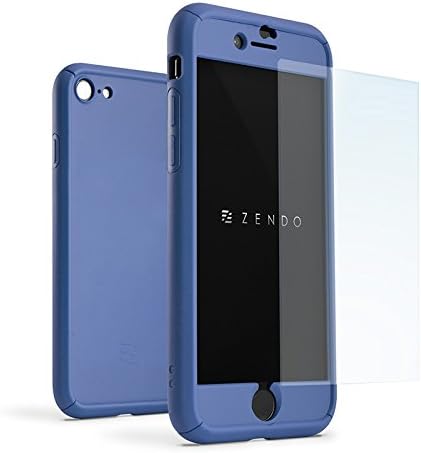 ZENDO iPhone 7 Shockproof Case + Asahi 9H Grade Tempered Glass (Premium Bundle: Case + Glass) Sleek Japanese Patented Design | NanoSkin FreeFall