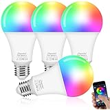 Lampadine LED Alexa Inteligente WiFi,E27 Lampadina Smart 10W Dimmerabile RGB & 2700K-6500K Bianco Freddo Caldo, Compatibile c