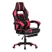 Produktbild Wolmics Gaming Stuhl mit Fußstütze,Verknüpfter Handlauf Computerstuhl Schreibtischstuhl Rennstil Ergonomisches Design Bürostuhl PU-Leder Drehsessel Chefsessel mit Lordosenstütze Kopfstütze Rot