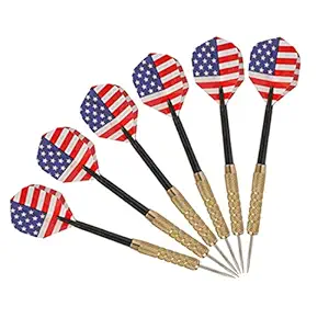 Hipkoo Sports Air Steel Dart with Steel Tip for Adult - Professional Darts for Dart Board | Steel Pointed Darts for Professional Play | Pack of 6