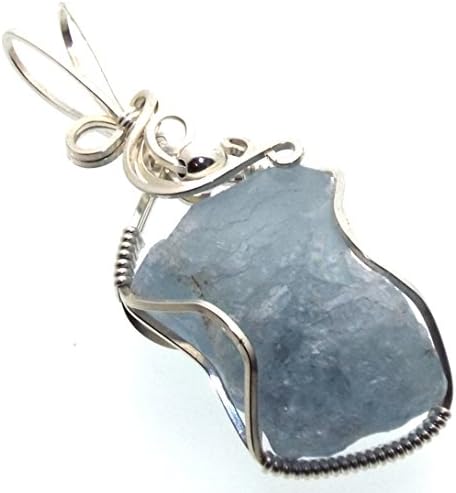 Celestite Gemstone Silver Filled Wire Wrapped Pendant