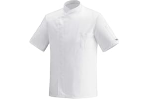 EGOCHEF Chaqueta de cocinero de microfibra con mangas cortas