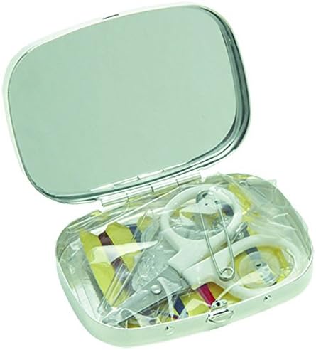Silver Plated Sewing Kit with Mirror
