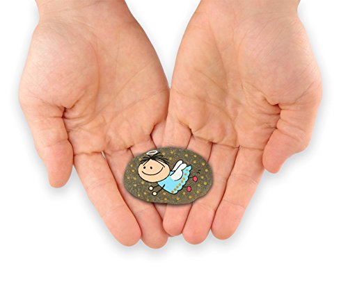 Kinder – Schutzengel für Dich – Serie 4 – Motiv 04 – mit 7 Kindergebeten auf der Rückseite der Karte – Handbemalter Naturstein „Unikat“ Mehr bemalte Steine finden Sie wenn Sie im Suchfeld bei Amazon „The Art of Stone“ eingeben. - 6