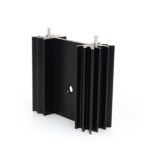 Negro Radiador de Aluminio en Tama  o Peque  o Negro M  dulo de Radiador de Aluminio para el Paquete Diodos TO-220 Transistores Resistencias no Inductivas LM78xx LM317 LM337 Regulador IC  etc Dispositivos Semiconductores de Transistores de Potencia Peque  a 1 34   L  x 1 18   W  x 0 47   H  1pc   34 mm  L  x 30mm  W  x 12mm  H 