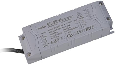THINKMORE LED Electronic Transformer, Power Supply Driver, 36W 12V DC 3A, Constant Voltage for LED Lights, Including LED Strip Lights and G4, MR11, MR16 LED Light Bulbs