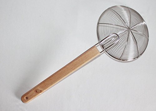 AAF Nommel ® Metallsieb mit Holzgriff Wok-Sieb Öl Löffel Ø 020 cm Nr. 020 - 2